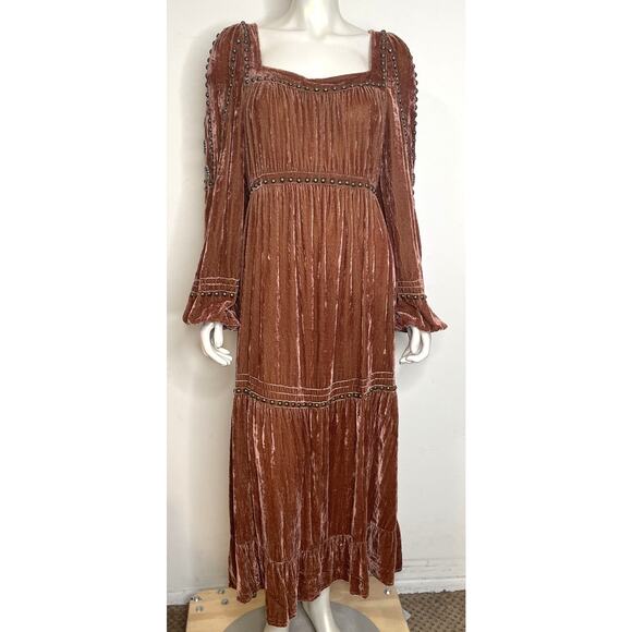 Double D Ranch Velvet Blessing Dress NWT XL Conchos Studs Copper Penny - Picture 1 of 15